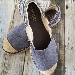 Sperry Espadrille Denim Stripe w/Jute Whip Stich